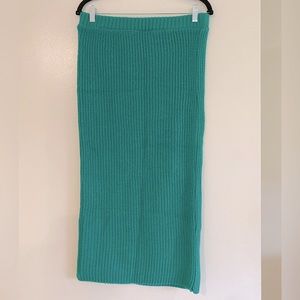 Rib Knit Skinny Midi Skirt